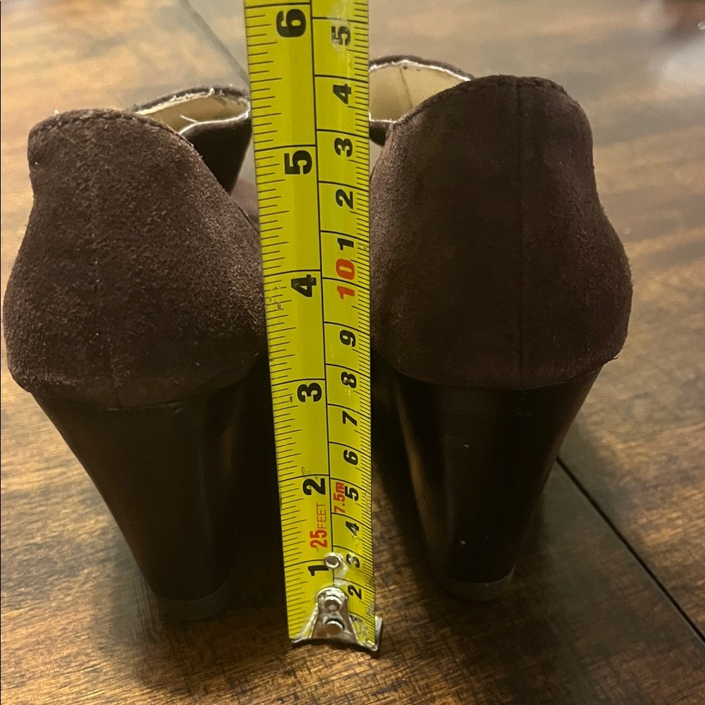 Michael Kors Dark Brown Suede Wedge Booties - Picture 6 of 13